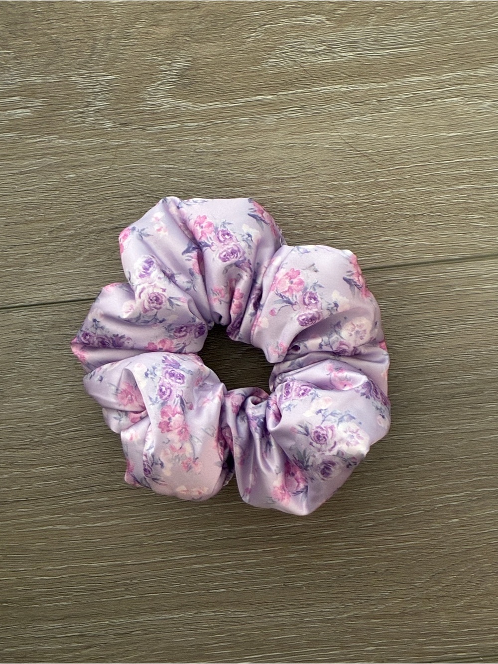 LoveShackFancy NWOT Jumbo Scrunchie Lavender Floral Satin